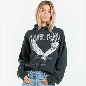 Anine Bing Rowe Eagle Hoodie oversized Sweatshirt Size Small NEW